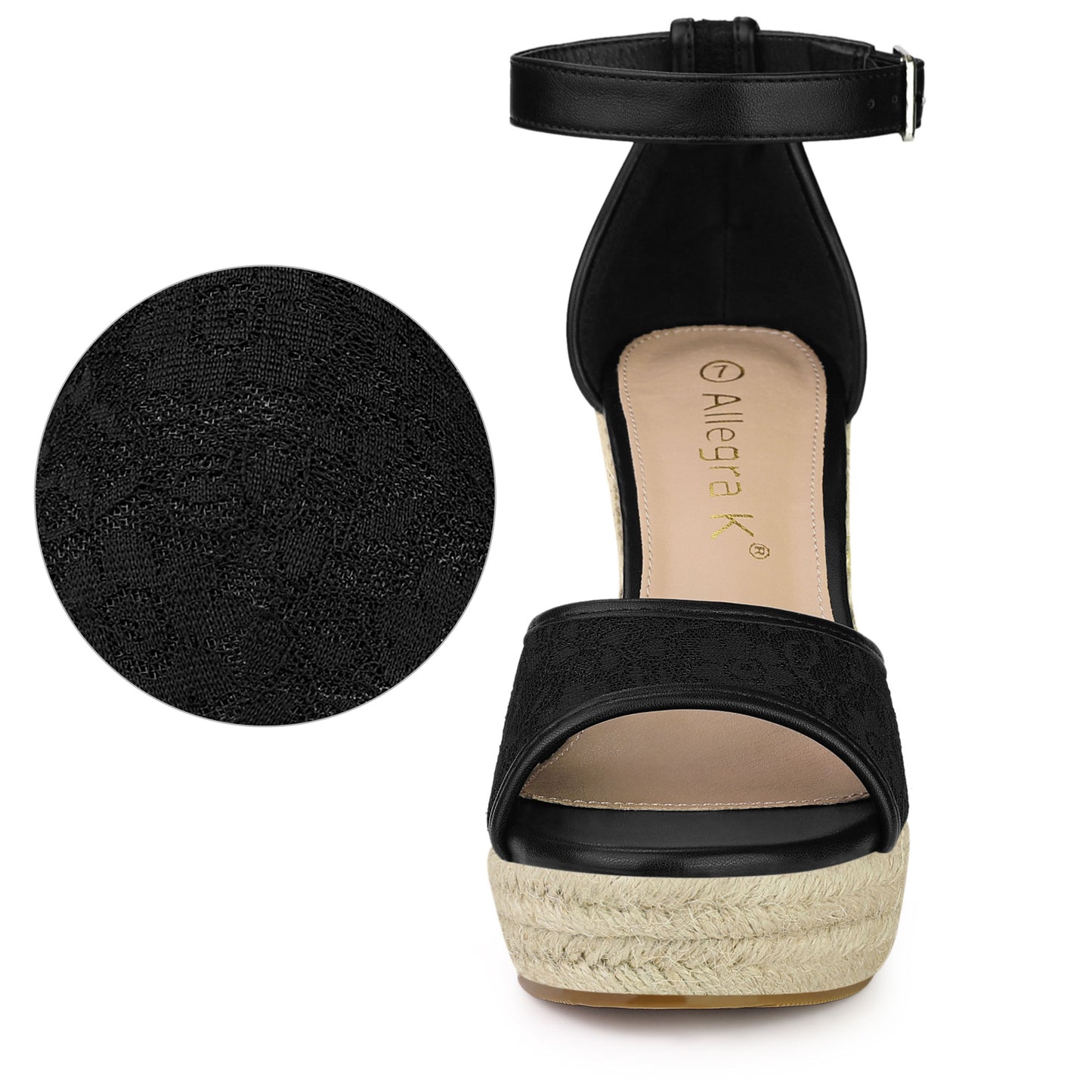 Women's Lace Platform Espadrilles Wedge Heels Sandals