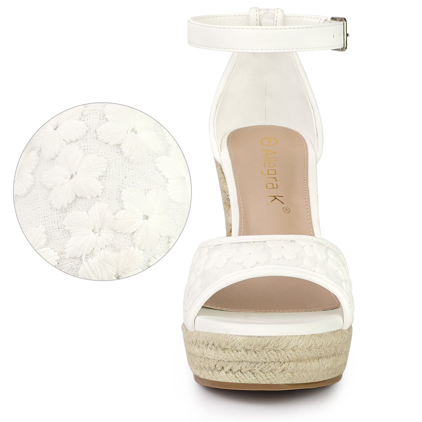 Women's Lace Platform Espadrilles Wedge Heels Sandals