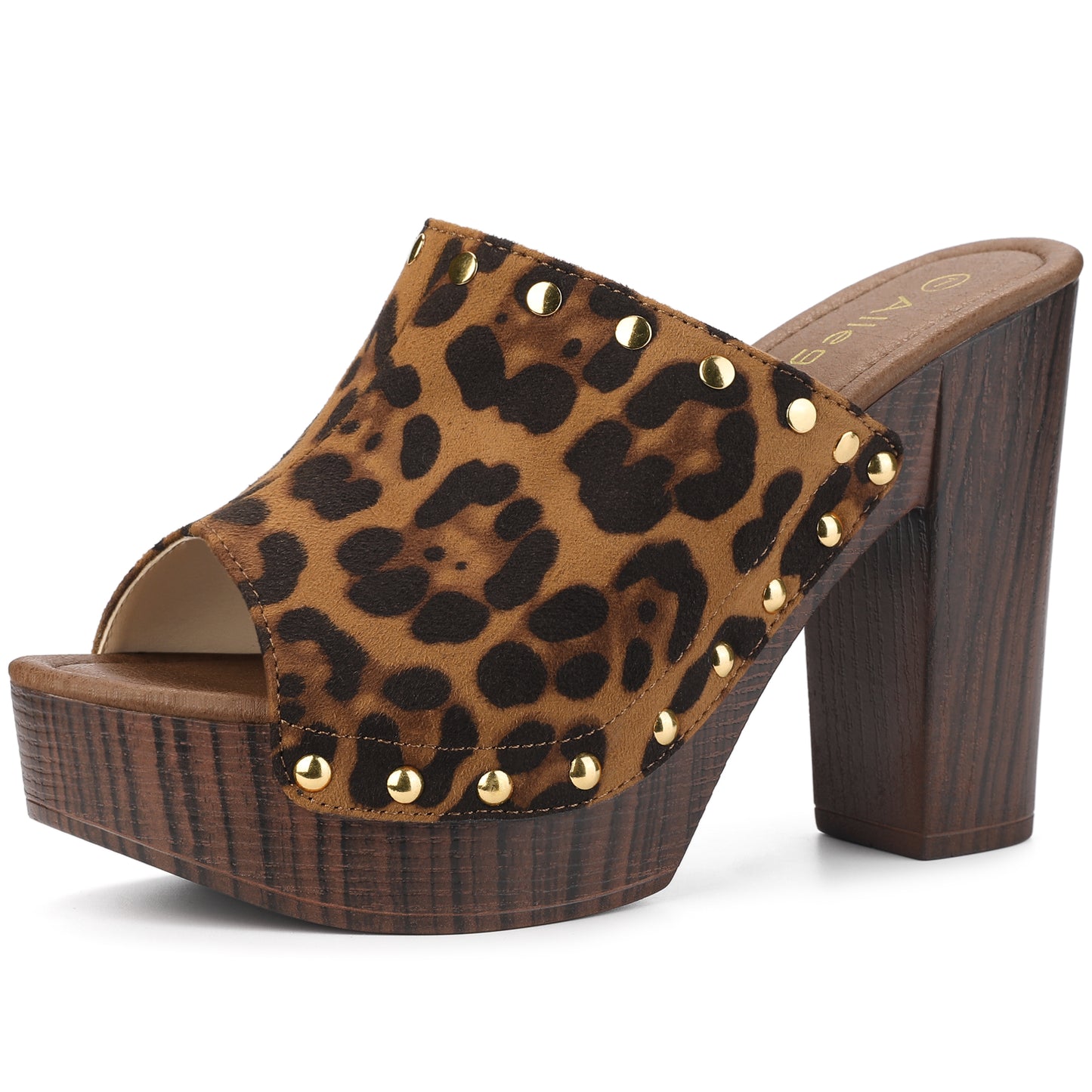Women's Open Toe Platform Block Heel Slides Sandals