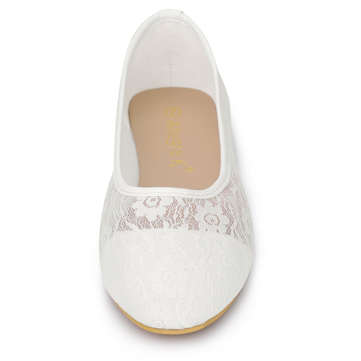 Bailarinas transpirables sin cordones con diseño floral de malla de encaje para mujer
