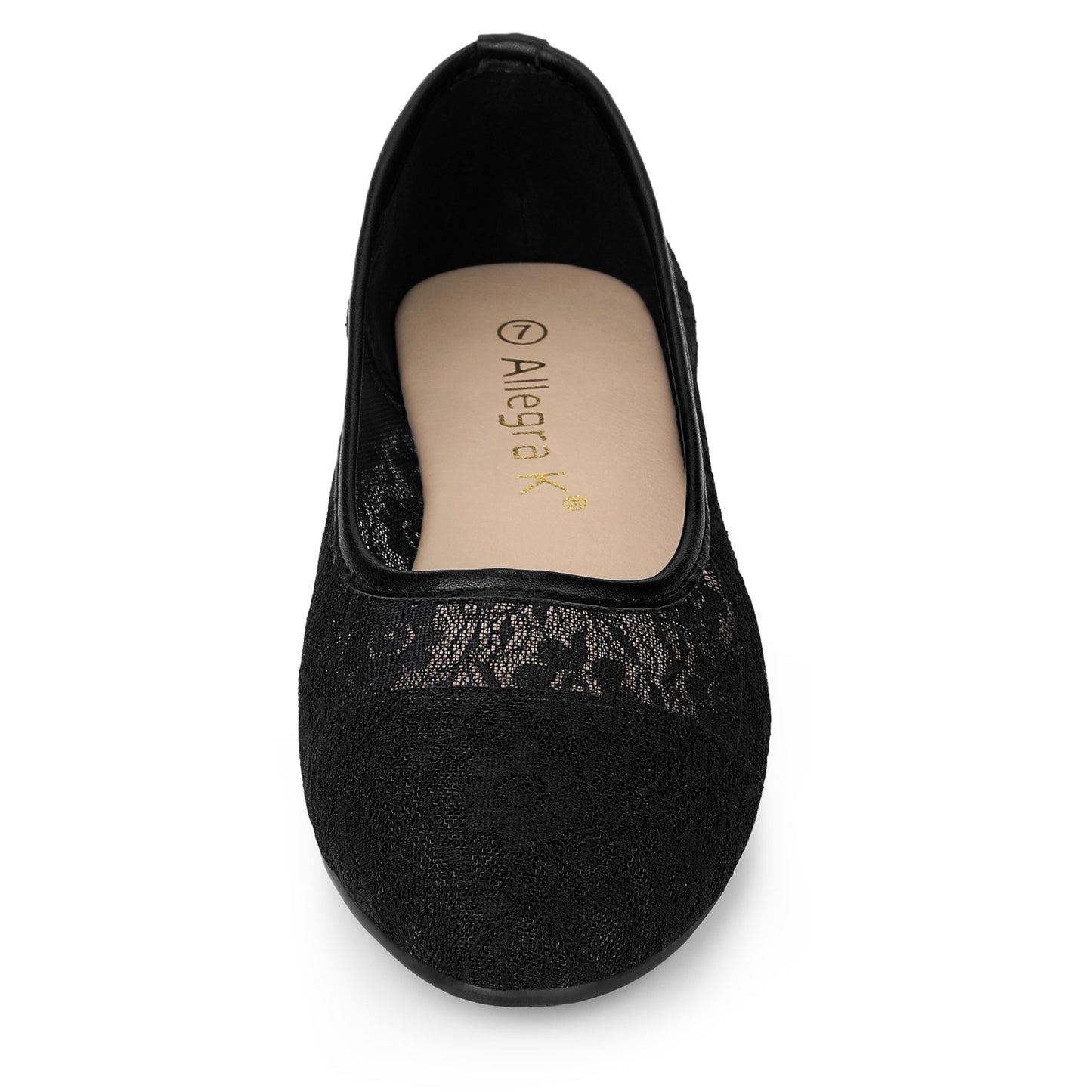 Bailarinas transpirables sin cordones con diseño floral de malla de encaje para mujer