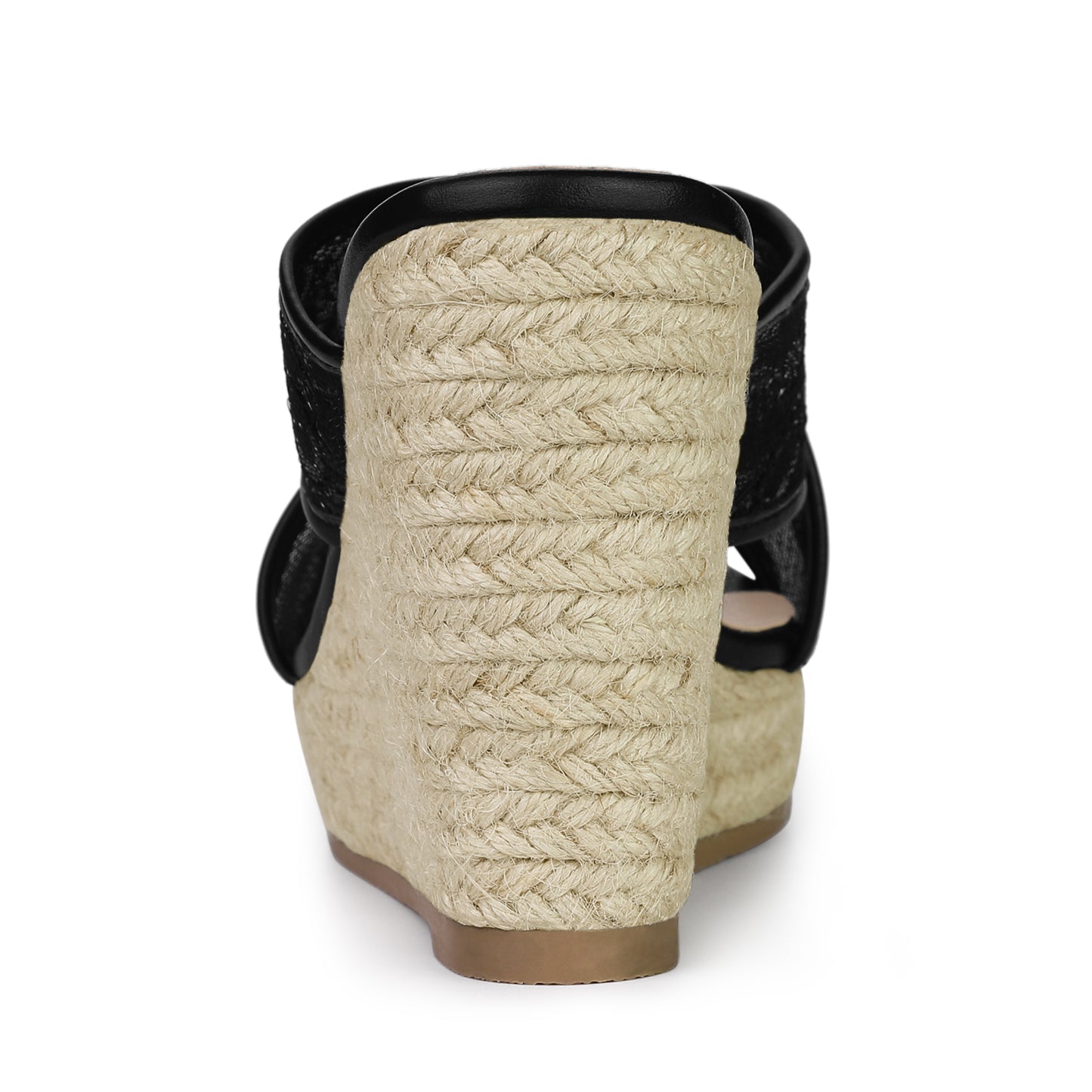 Sandalias de cuña con tiras cruzadas y encaje para mujer