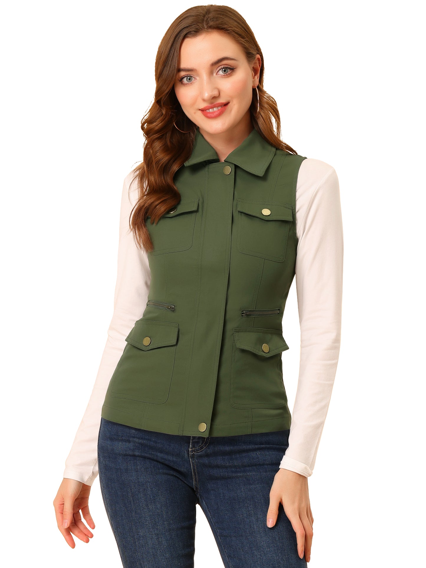 Women's Travel Vest with Pockets Summer Sleeveless Cargo Utility Vest (Available in Plus Size)