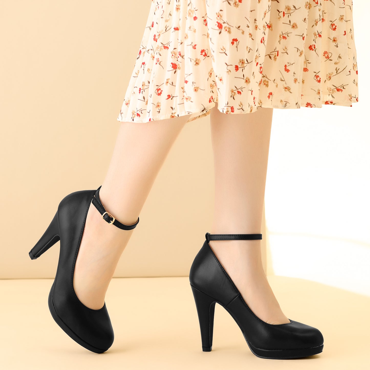 Zapatos Mary Jane para mujer con tiras en el tobillo y tacón alto de aguja