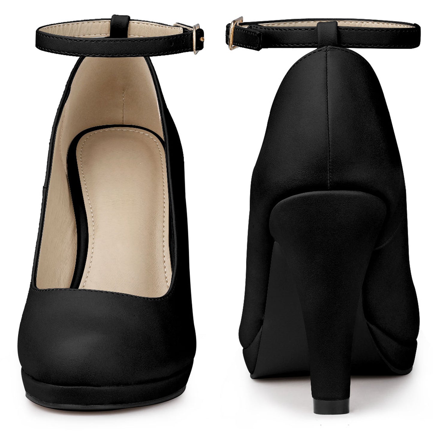 Zapatos Mary Jane para mujer con tiras en el tobillo y tacón alto de aguja