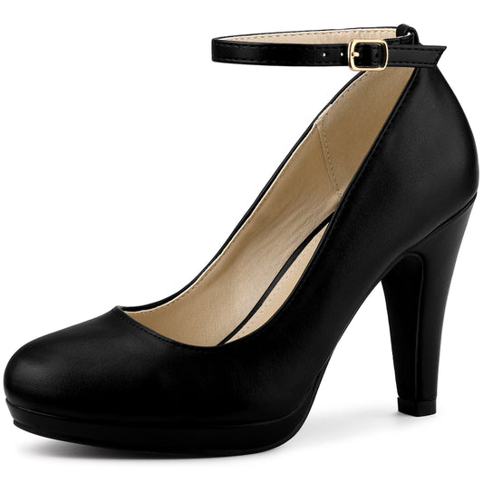 Zapatos Mary Jane para mujer con tiras en el tobillo y tacón alto de aguja