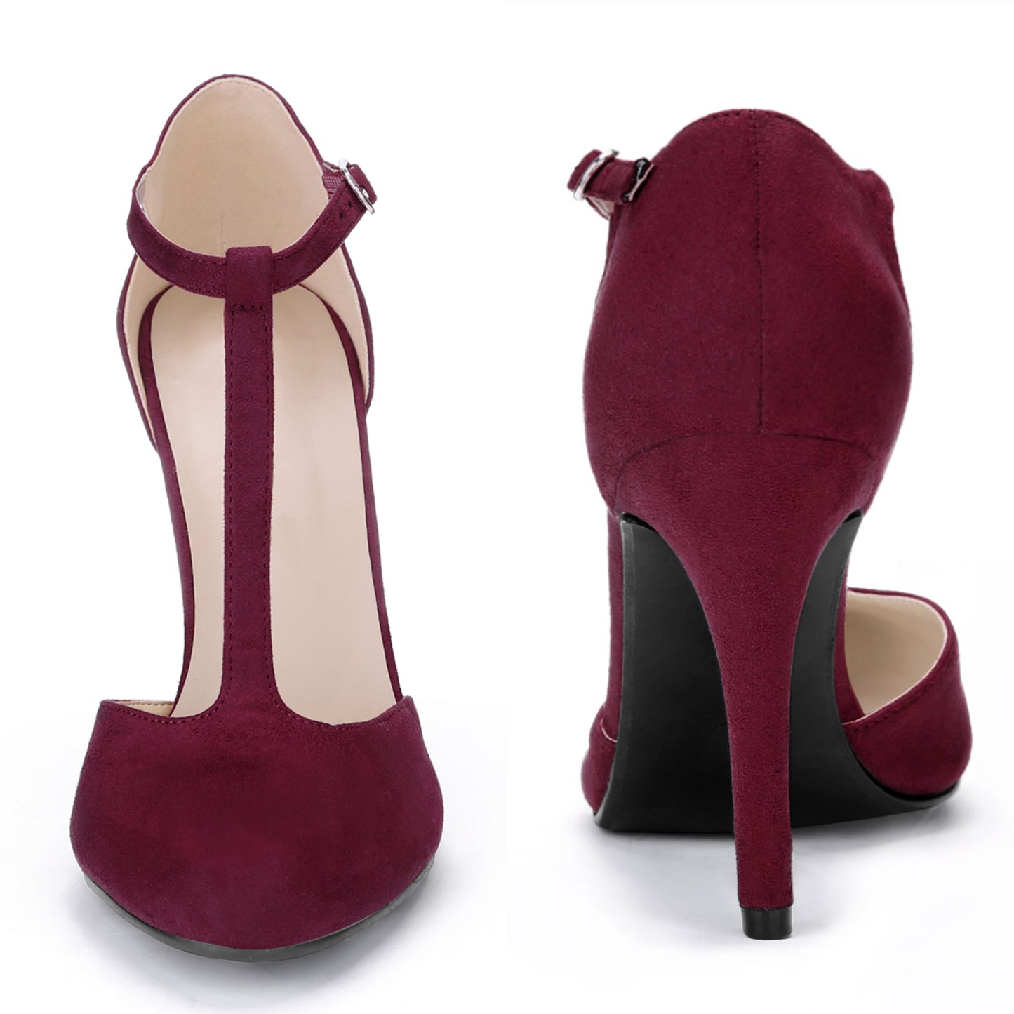 Zapatos de vestir Mary Jane con tacón de aguja y tiras en T para mujer