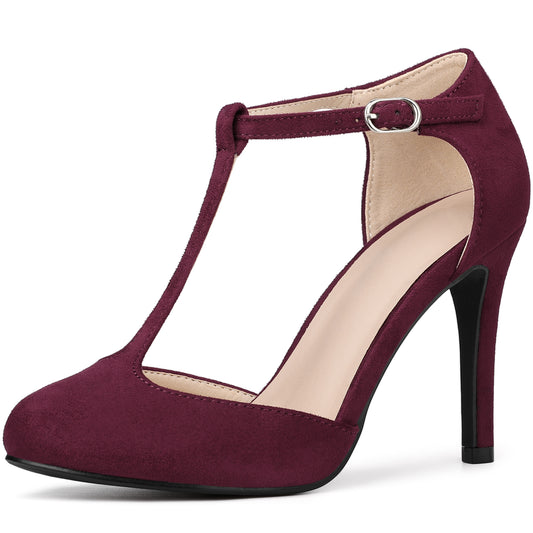 Zapatos de vestir Mary Jane con tacón de aguja y tiras en T para mujer