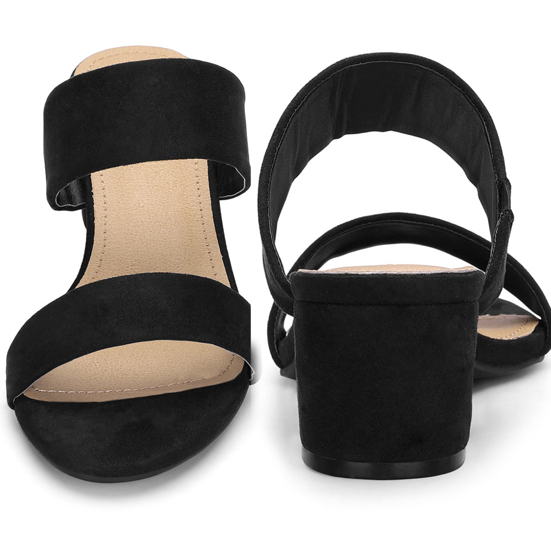 Sandalias de tacón de bloque con punta abierta para mujer