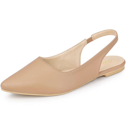 Women's Pointed Toe Pumps Slingback Flat Pumps