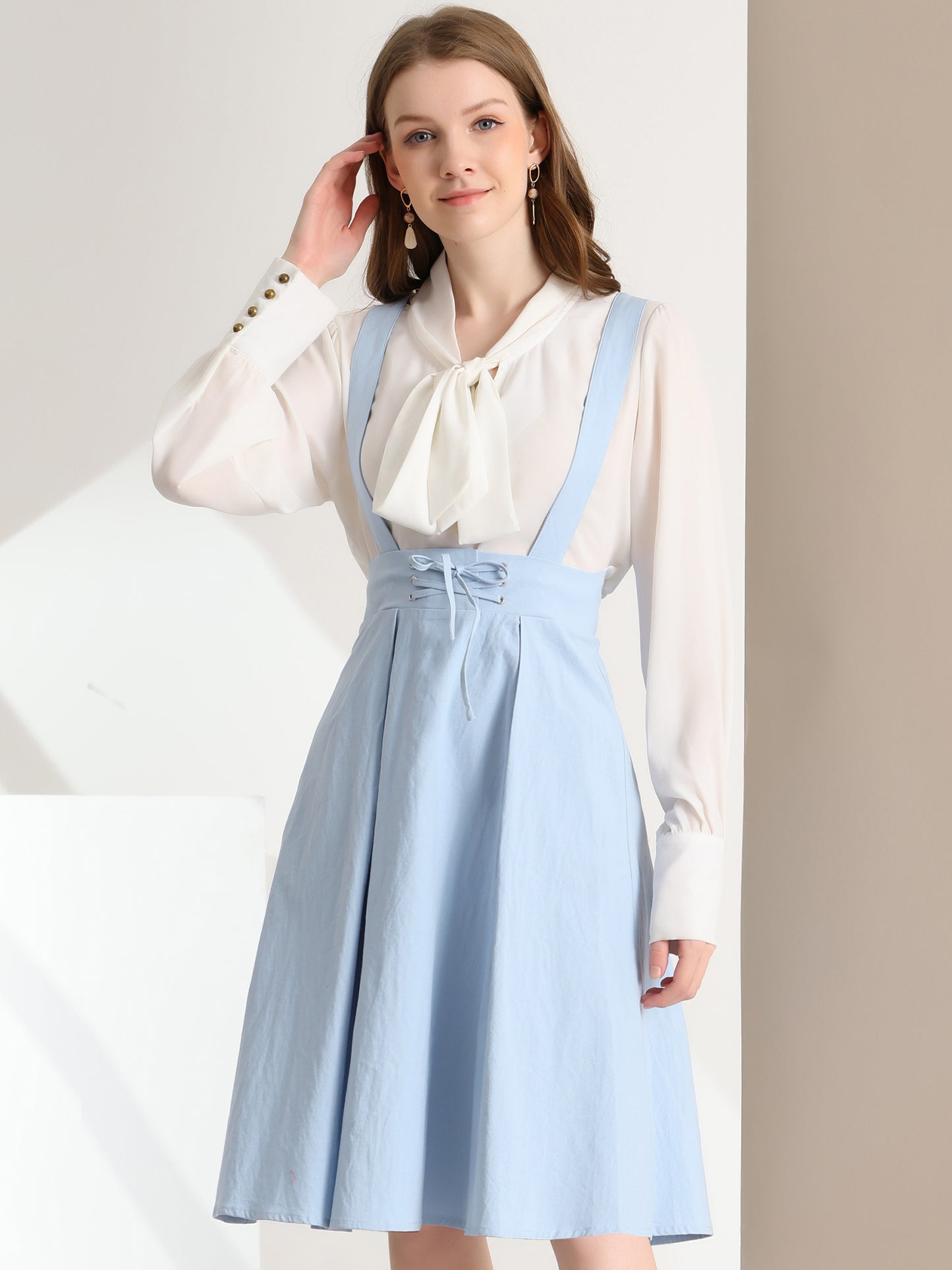 Falda con tirantes y cintura alta para mujer, mono, corsé, falda skater, minivestido corto