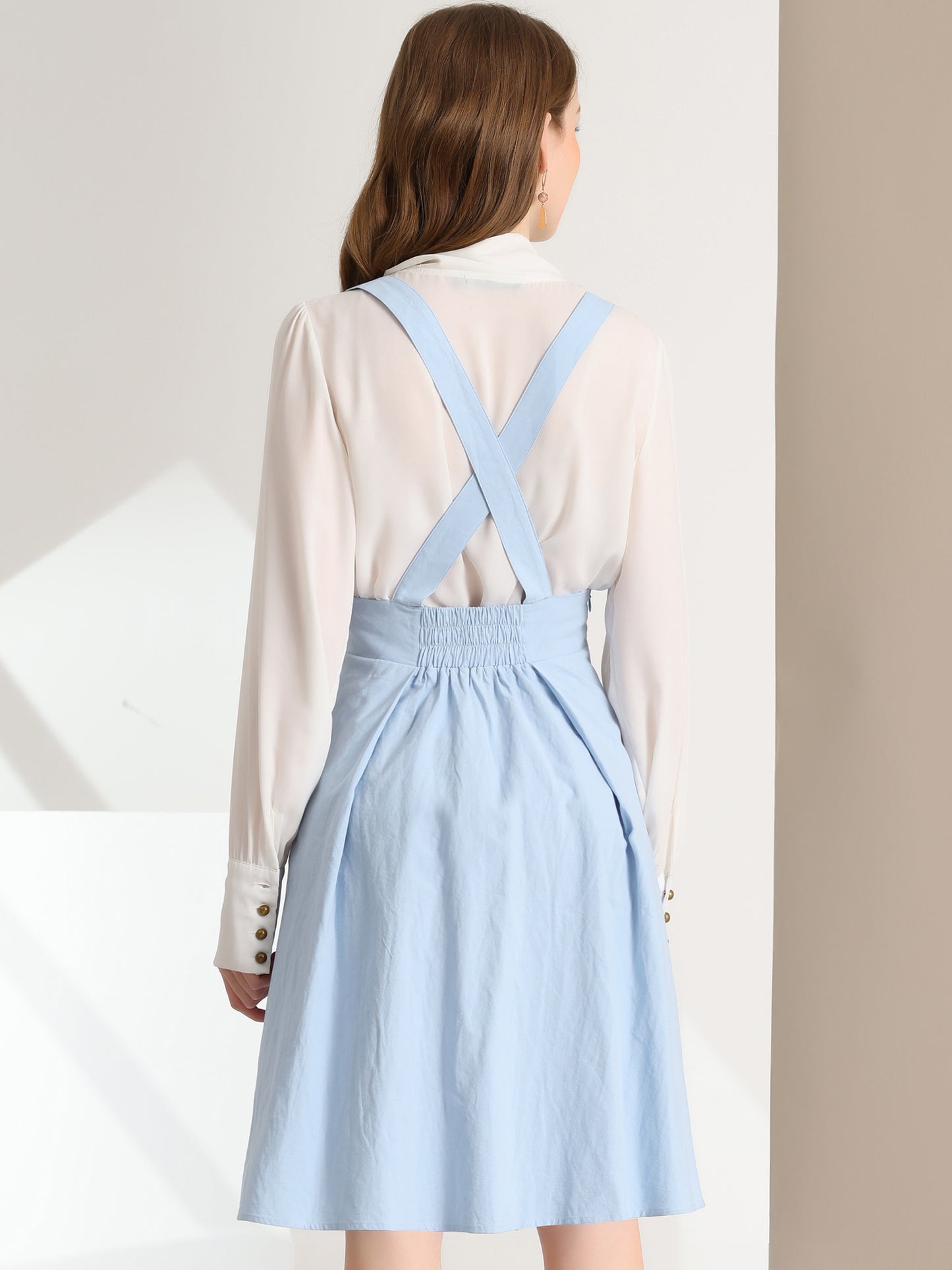 Falda con tirantes y cintura alta para mujer, mono, corsé, falda skater, minivestido corto