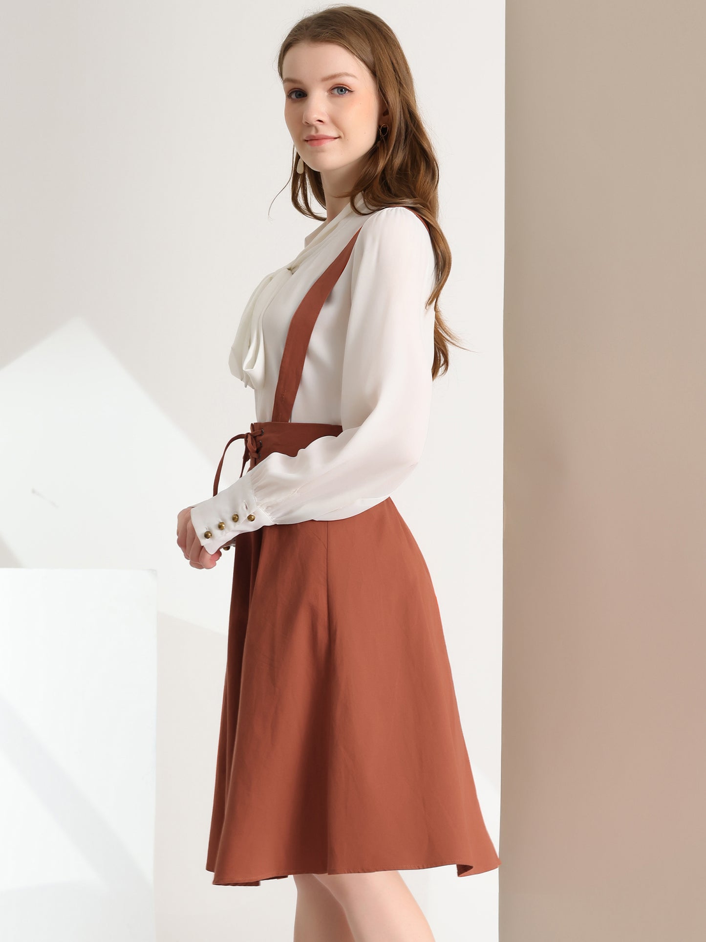 Falda con tirantes y cintura alta para mujer, mono, corsé, falda skater, minivestido corto