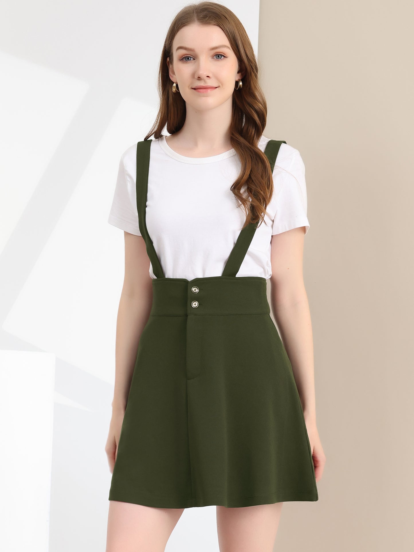 Women's Overall Skirt Straps Flared Skater Short Suspender Skirt