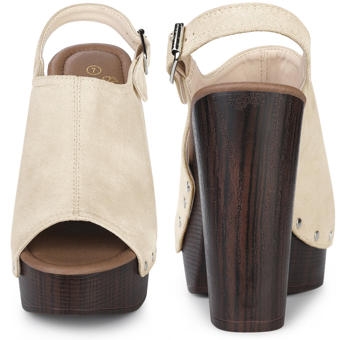 Sandalias de plataforma con tacón grueso y tira trasera para mujer