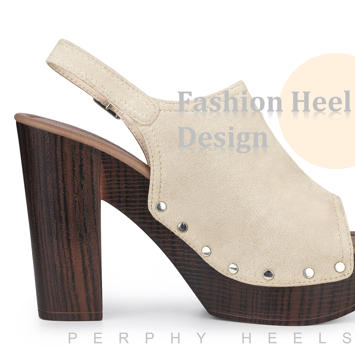 Sandalias de plataforma con tacón grueso y tira trasera para mujer