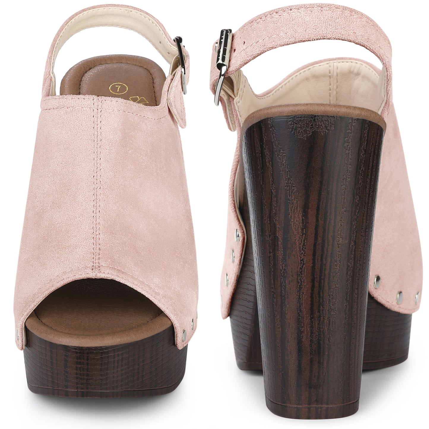 Sandalias de plataforma con tacón grueso y tira trasera para mujer
