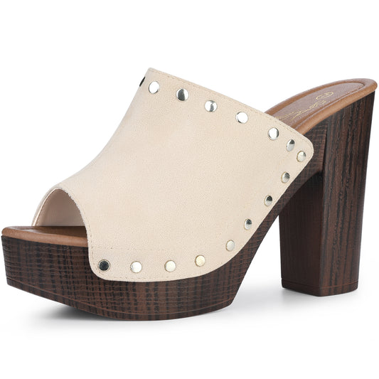 Sandalias de plataforma con tacón grueso y punta abierta para mujer