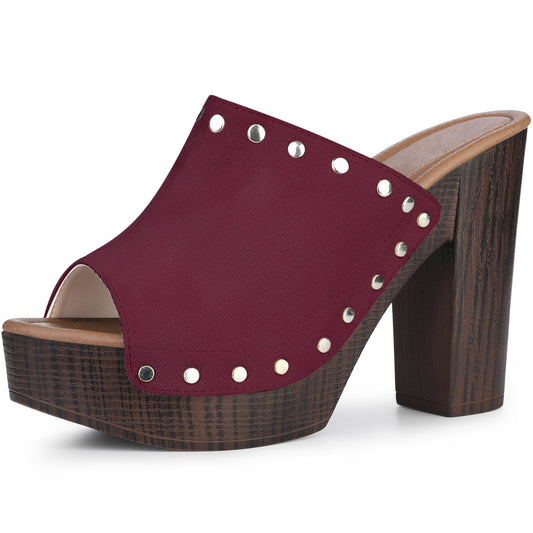 Sandalias de plataforma con tacón grueso y punta abierta para mujer