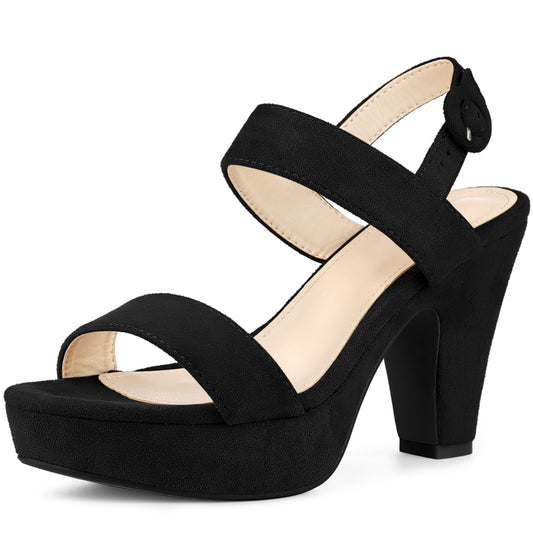 Sandalias de plataforma con tacón de bloque y tira trasera para mujer