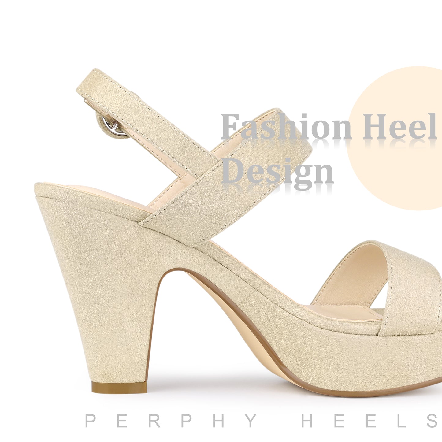 Women's Platform Slingback Block Heeled Sandals