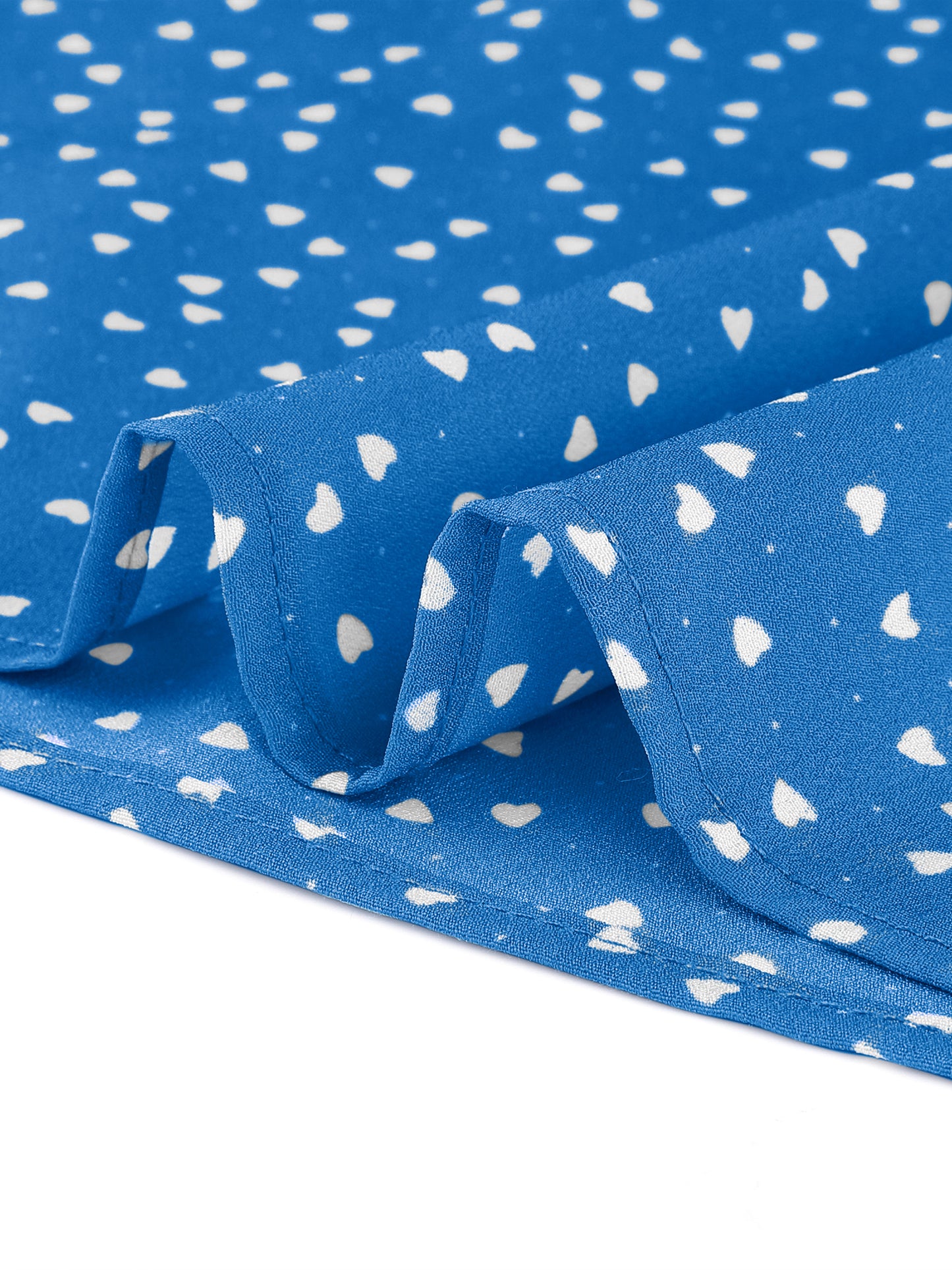 Women's Contrast Doll Collar Polka Dots Short Sleeves Blouse Shirt Top