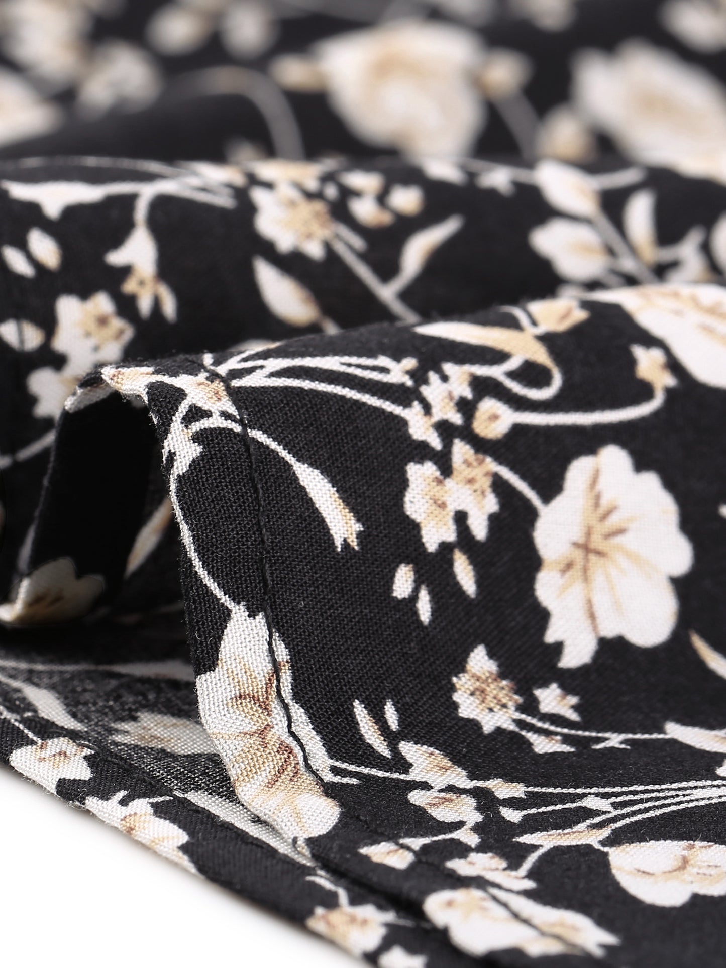Women Plus Size Tie Neck Short Sleeve Pleated Floral Summer Blouse