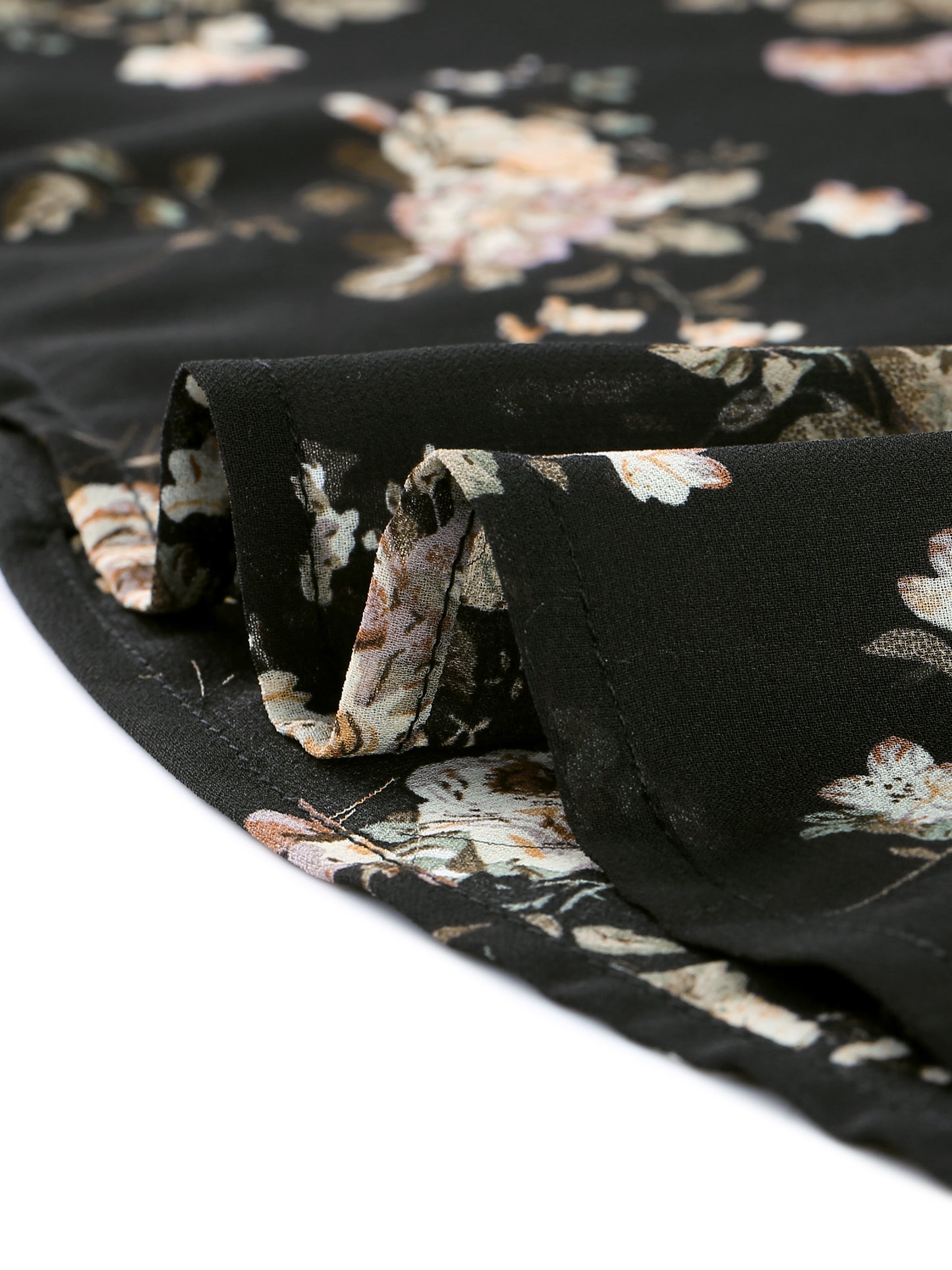 Women's Ruffle Sleeveless Chiffon Floral Top