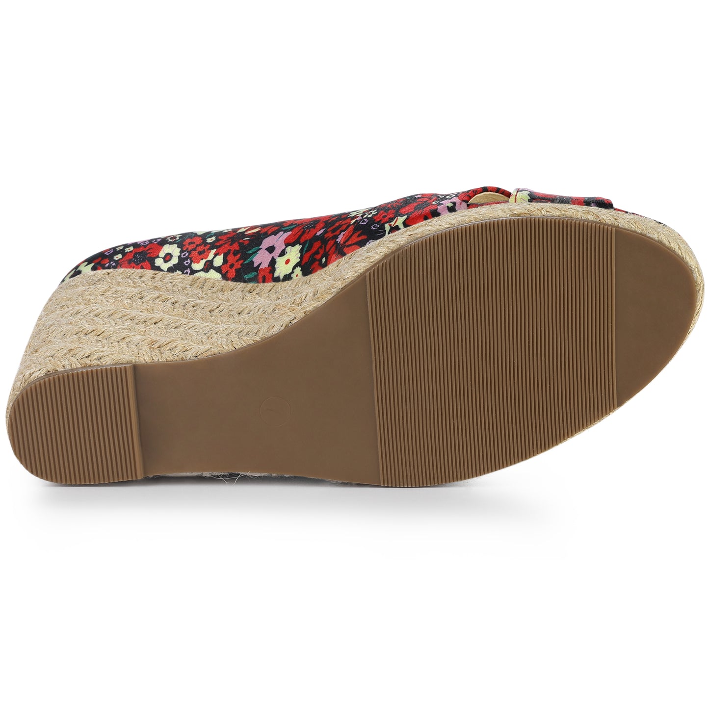 Women's Floral Peep Toe Platform Pumps Espadrille Wedge Sandals