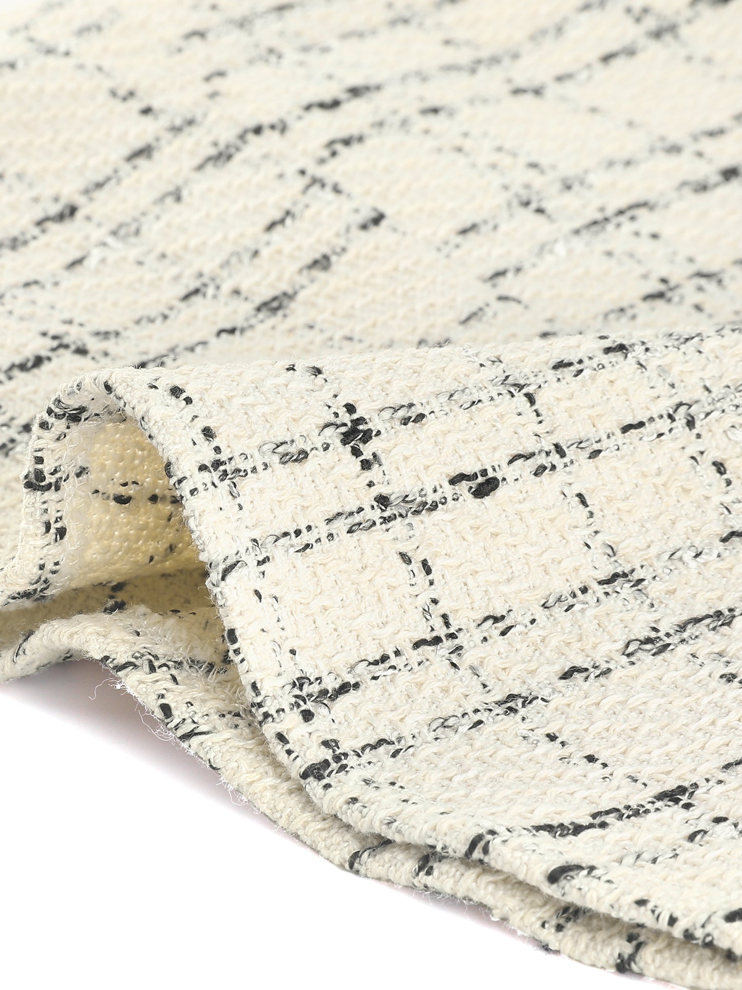 Women's Plaid Skirts Ruffle Hem Button Decor Tweed Mini Skirt