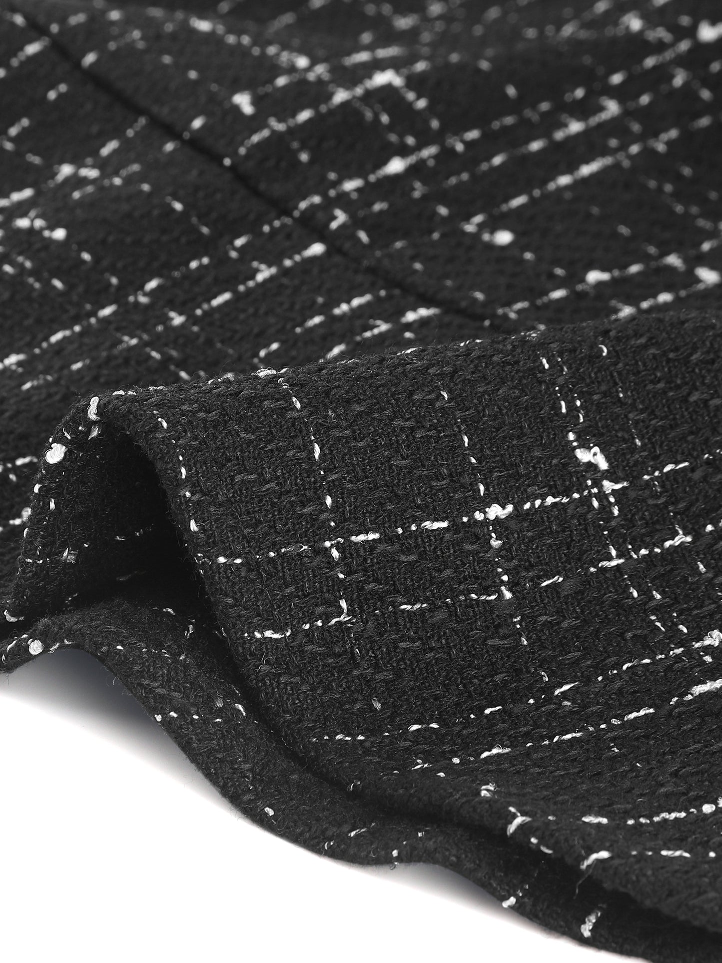 Faldas a cuadros para mujer, minifalda de tweed con botones y dobladillo con volantes