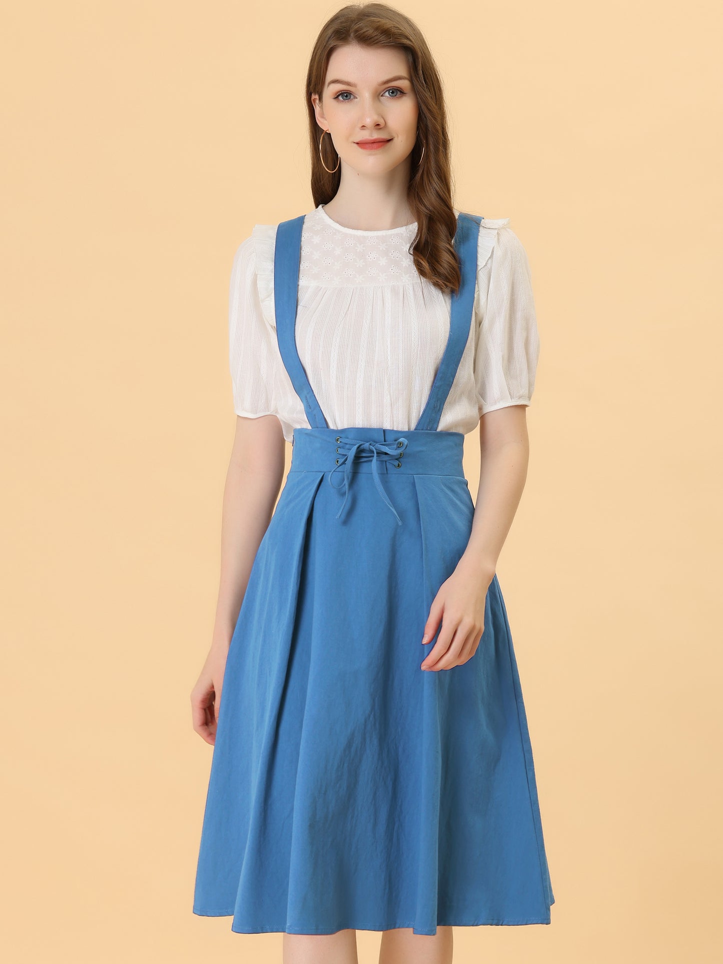 Women's Suspender Skirt High Waist Overall Corset Skater Skirt Short Mini Dress