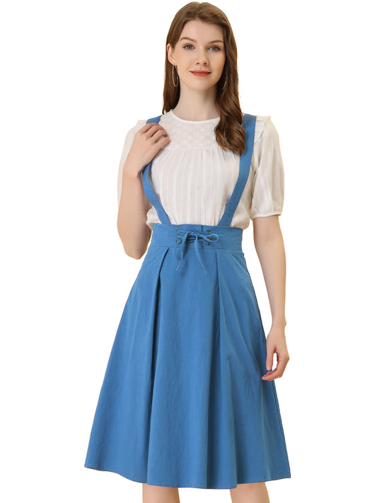 Falda con tirantes y cintura alta para mujer, mono, corsé, falda skater, minivestido corto