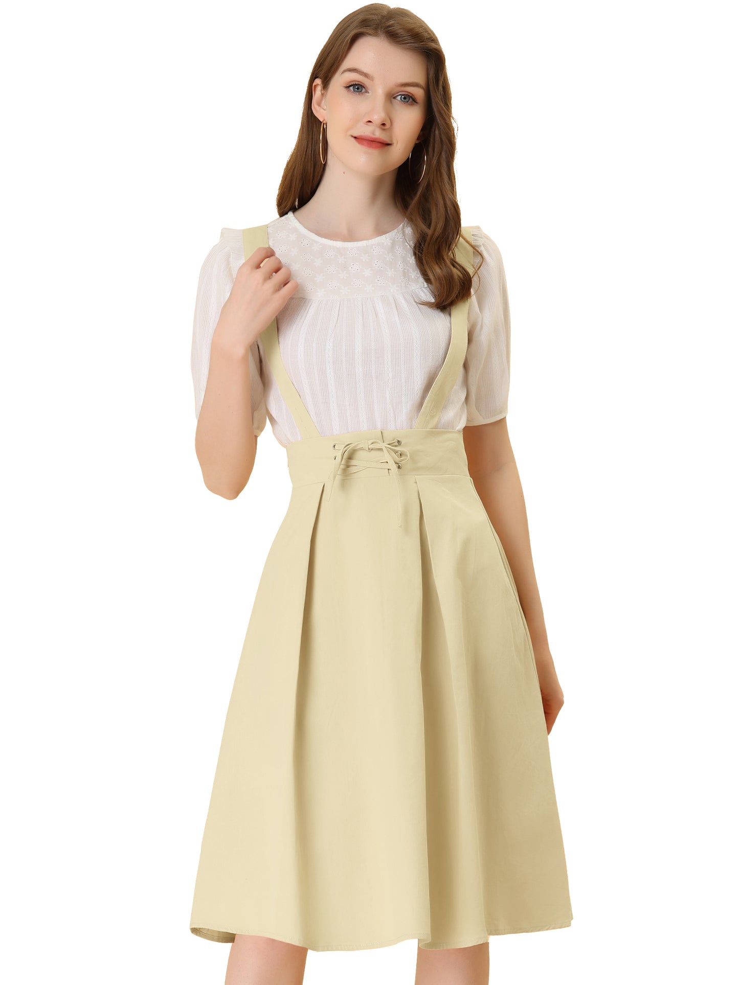 Falda con tirantes y cintura alta para mujer, mono, corsé, falda skater, minivestido corto