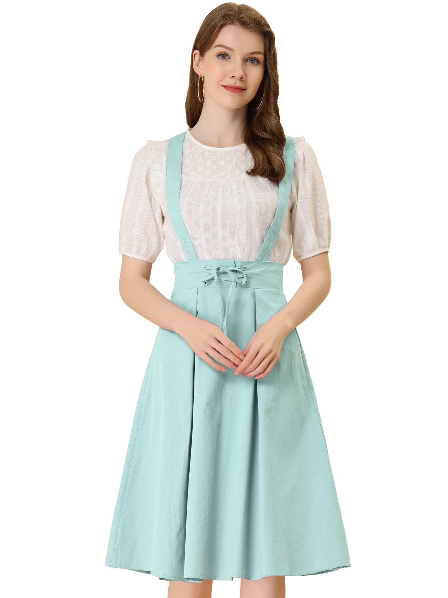 Women's Suspender Skirt High Waist Overall Corset Skater Skirt Short Mini Dress