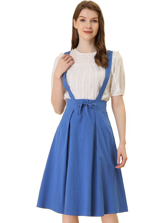 Falda con tirantes y cintura alta para mujer, mono, corsé, falda skater, minivestido corto