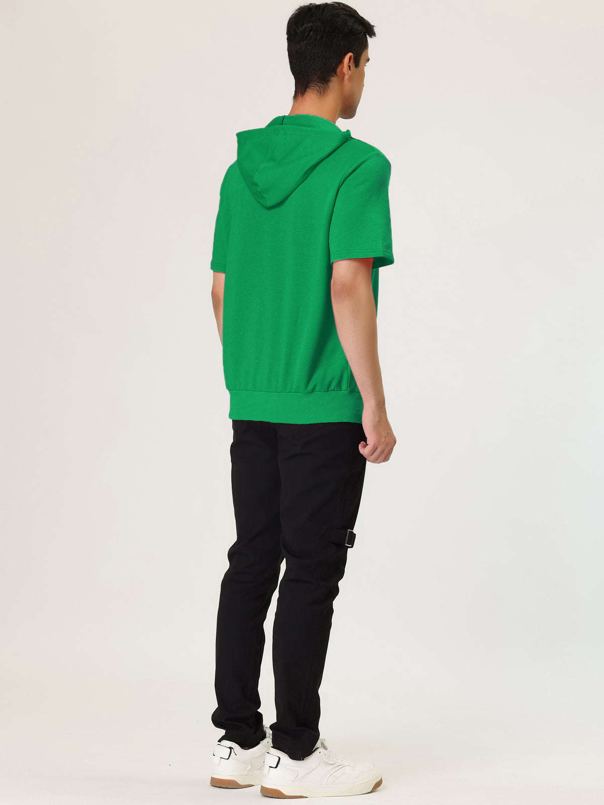 [PACK SALES] Men's 2 Pieces Summer Lightweight Zip Up Short Sleeves Hooded Sweatshirt
