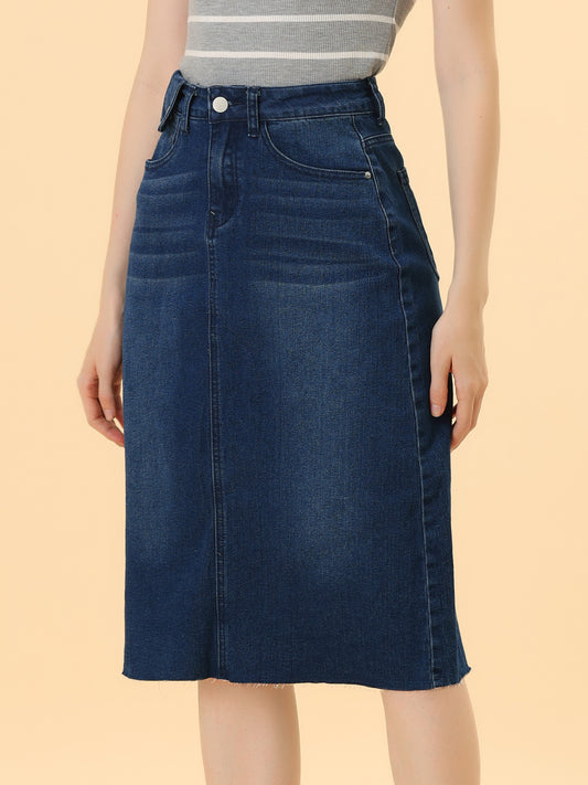 Woman Within Plus Size Petite Stretch Denim Jean Skirt At Women’s Clothing Store