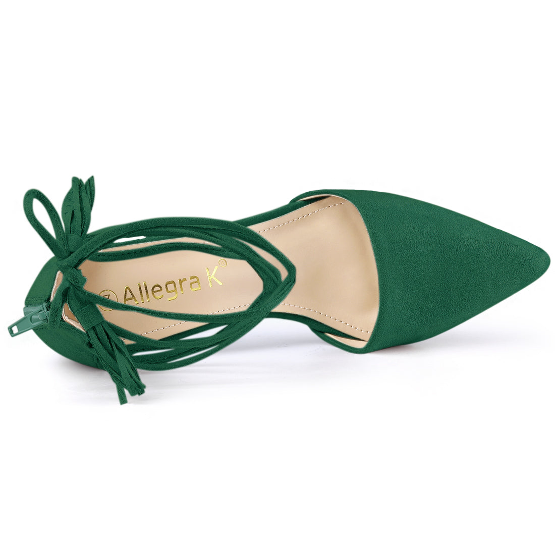 Zapatos de tacón de bloque con punta puntiaguda y cordones para mujer