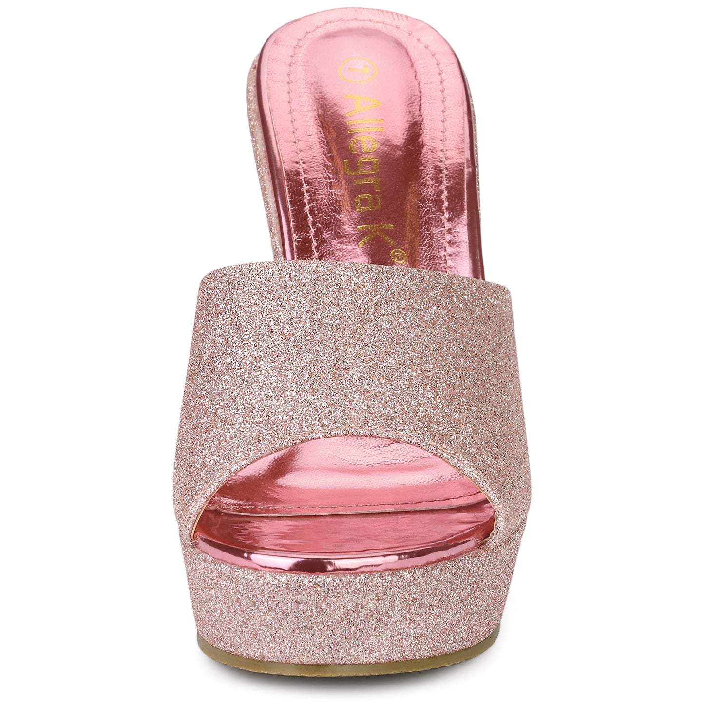 Women's Glitter Platform Slip On Wedge Heels Sandals