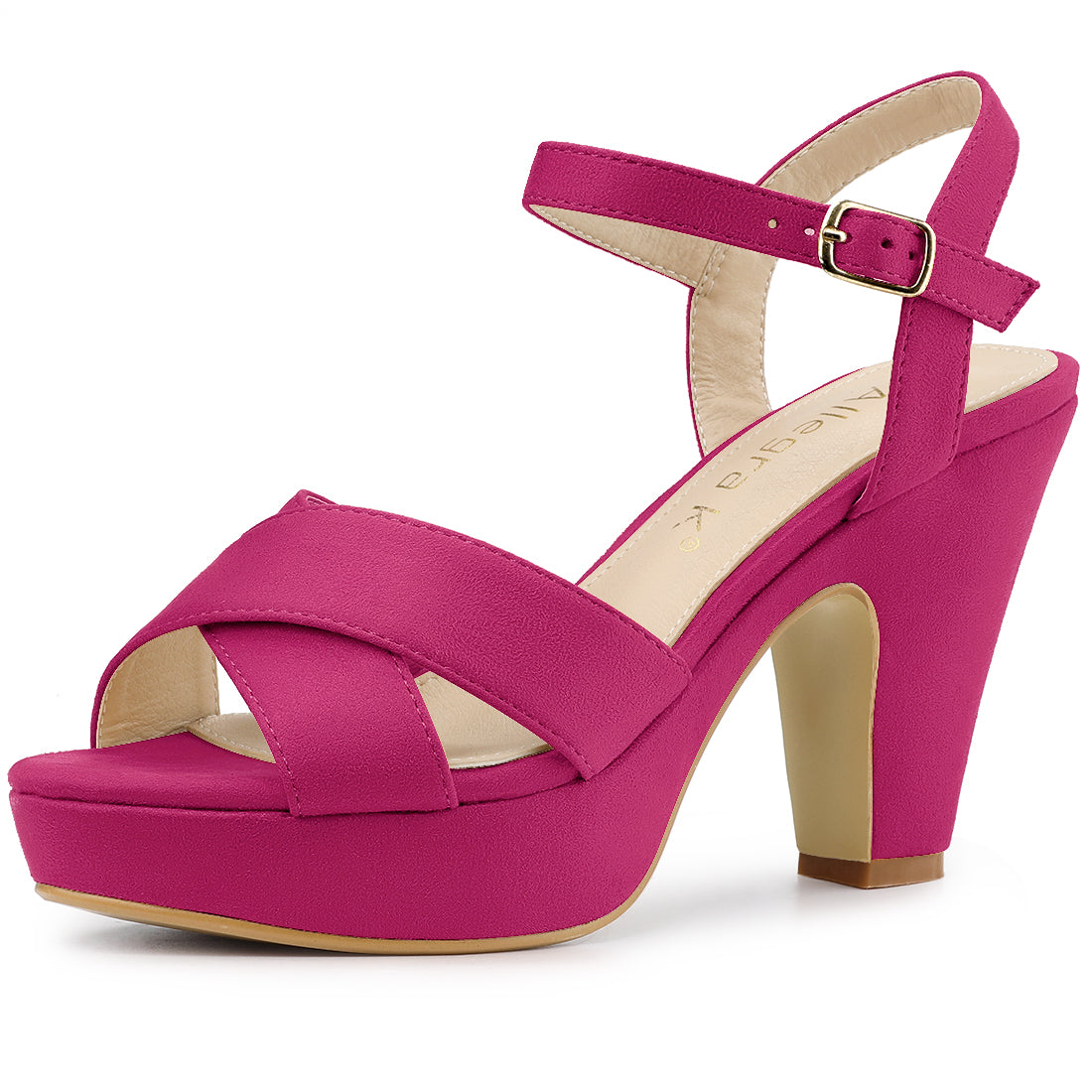 Sandalias de plataforma con tacón grueso y tira trasera para mujer