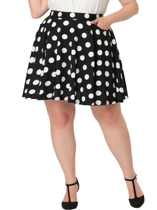 Faldas con tirantes desmontables y lunares para mujer, talla grande, corte A