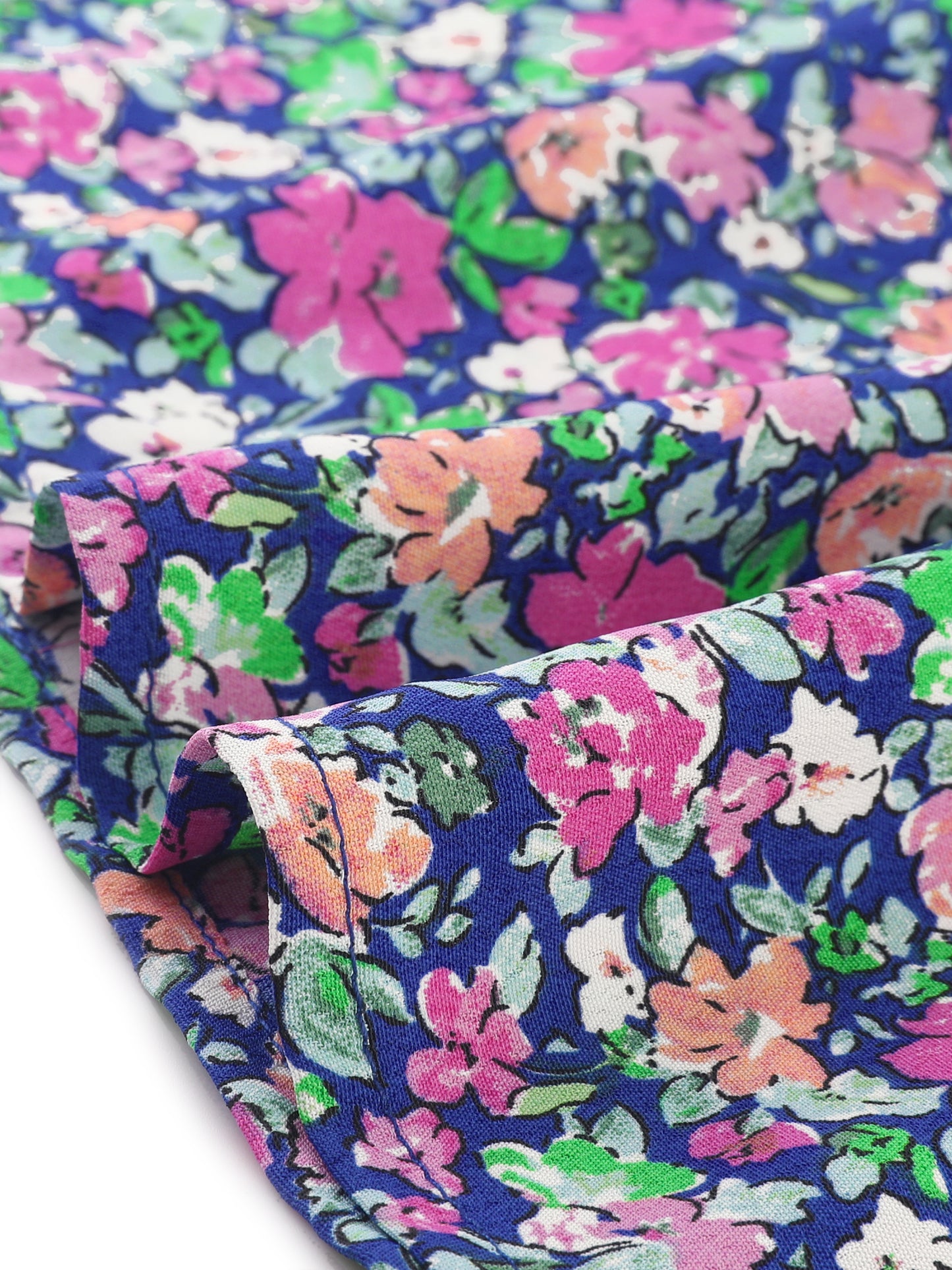 Women's Plus Size 3/4 Sleeves Babydoll Chiffon Keyhole Floral Flowy Blouse