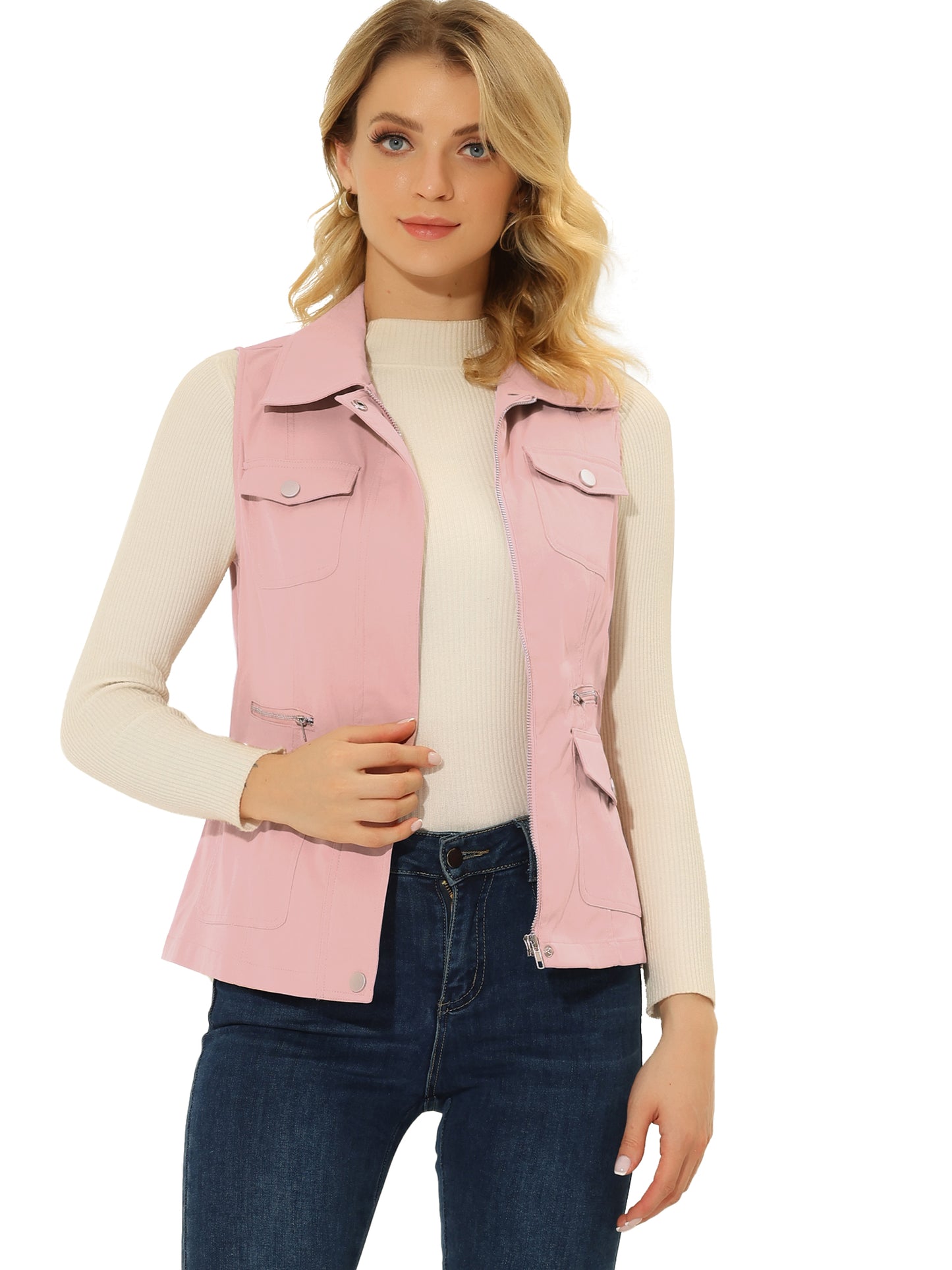 Women's Travel Vest with Pockets Summer Sleeveless Cargo Utility Vest (Available in Plus Size)