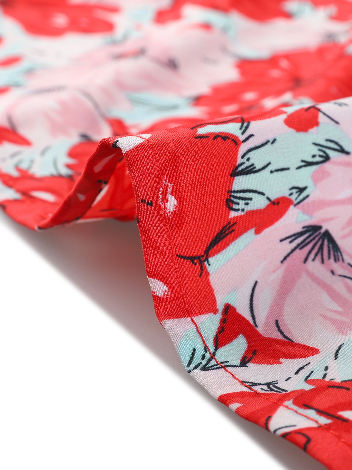 Women's Long Sleeve Blouse Floral Tie Neck Chiffon Ruffle Top