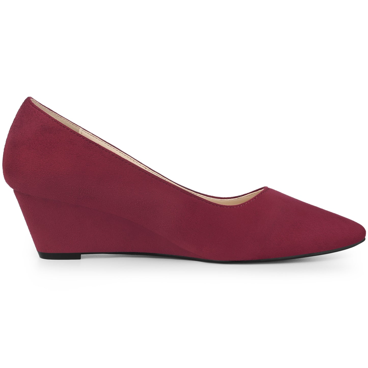 Women's Pointy Toe Slip On Wedges Heels Pumps