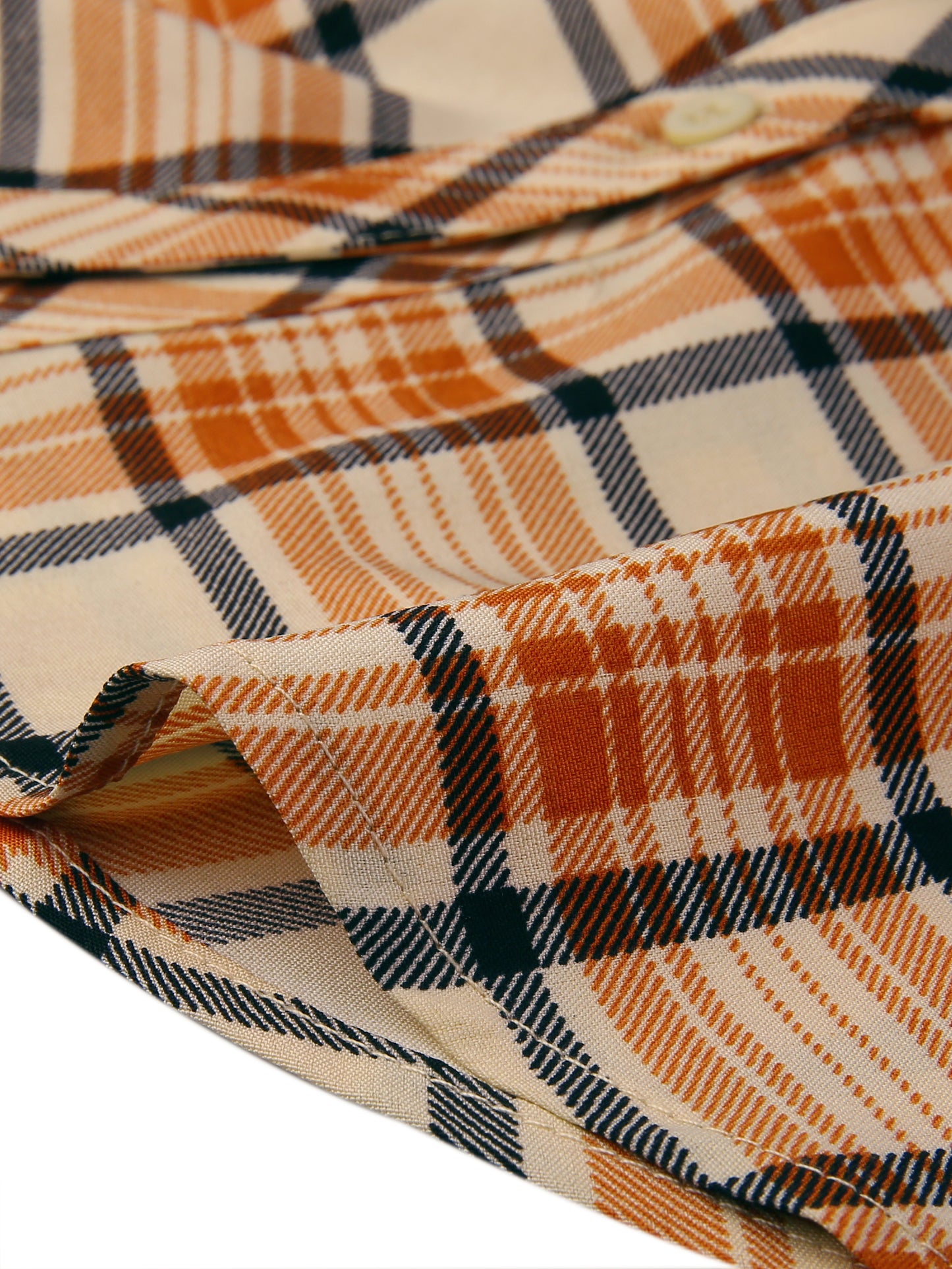Women's Plaid Shirt Button Up V Neck Long Sleeve Top