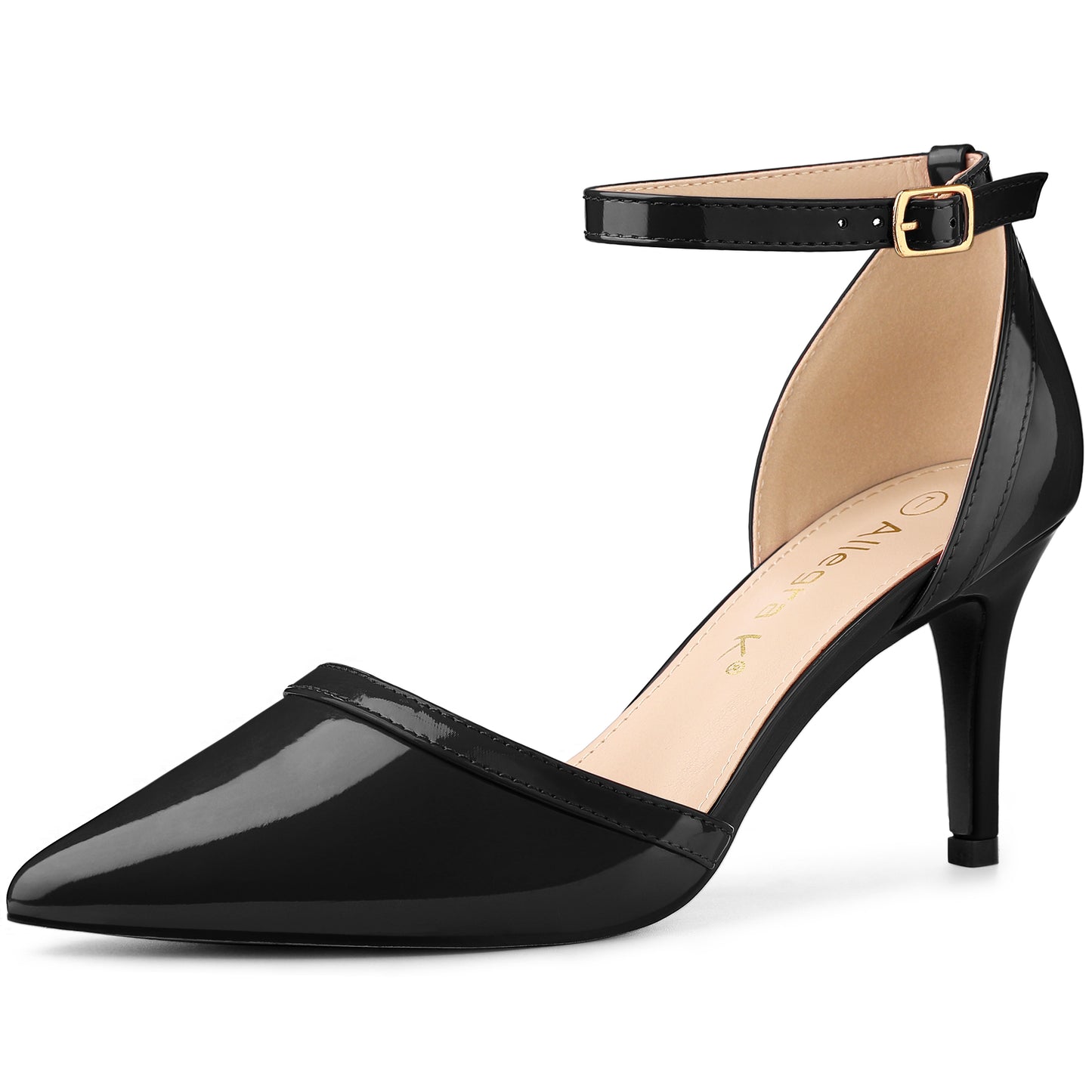 Women's Pointed Toe Stiletto High Heel Pumps Ankle Strap Wedding Bridal Evening Party Dress Shoes