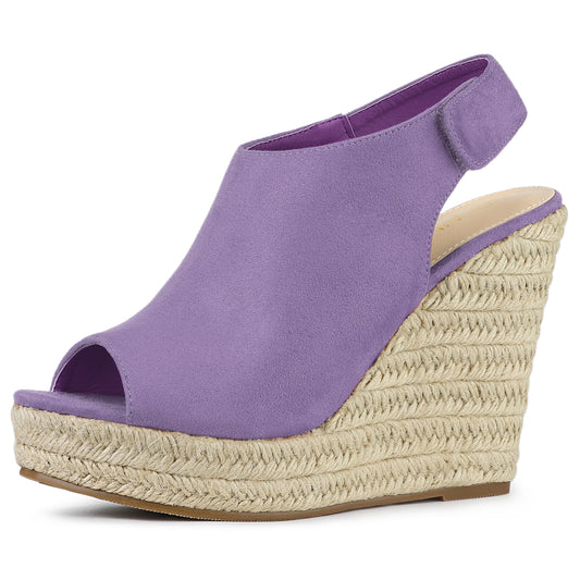 Women's Espadrille Platform Heeled Wedges Sandals