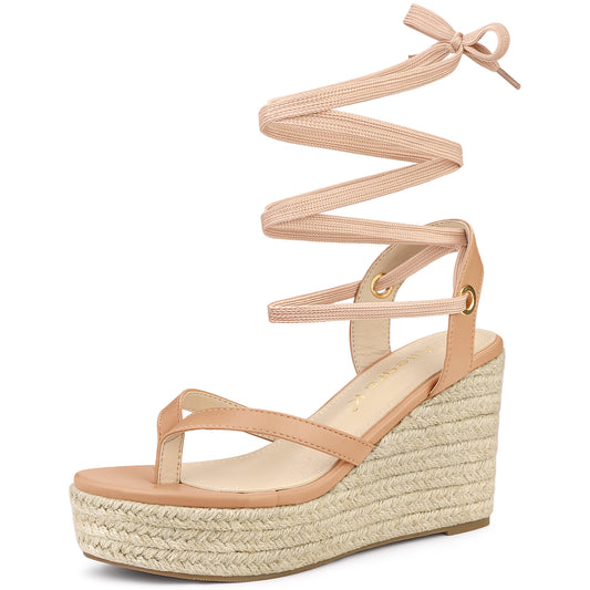 Women's Platform Strappy Slingback Flip Flops Wedge Sandals